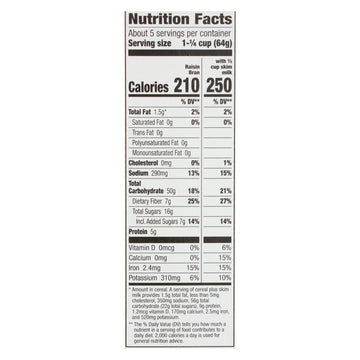 Cascadian Farm Organic Raisin Bran Cereal, 12oz, Case of 10