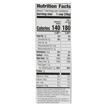 Cascadian Farm Organic Cinnamon Crunch Cereal, 10-Pack