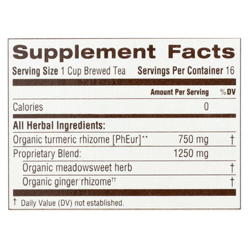 Organic Ginger Herbal Tea - 16ct, Case of 6