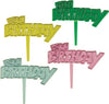 Bold Happy Birthday Assorted cake pick 4-1/4" 48 ct
