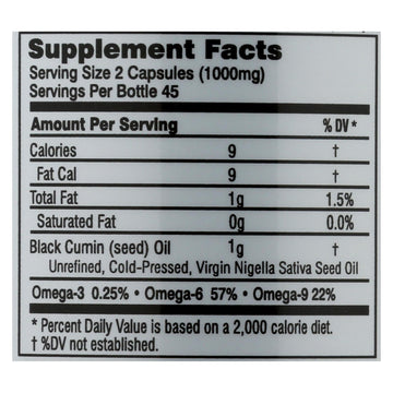 Amazing Herbs - Black Seed Black Cumin Seed Oil - 90 Softgels