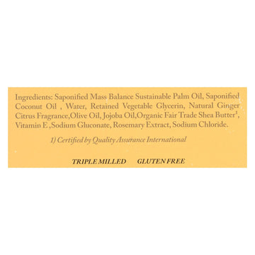 Dr. Woods Castile Bar Soap Ginger Citrus - 5.25 Oz