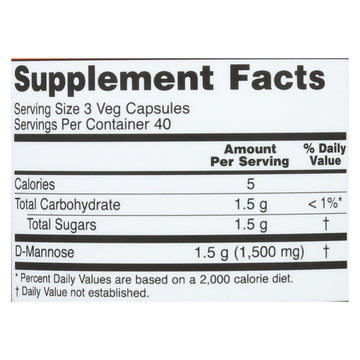 Now D-mannose Powder 500 Mg - 1 Each - 120 Cap