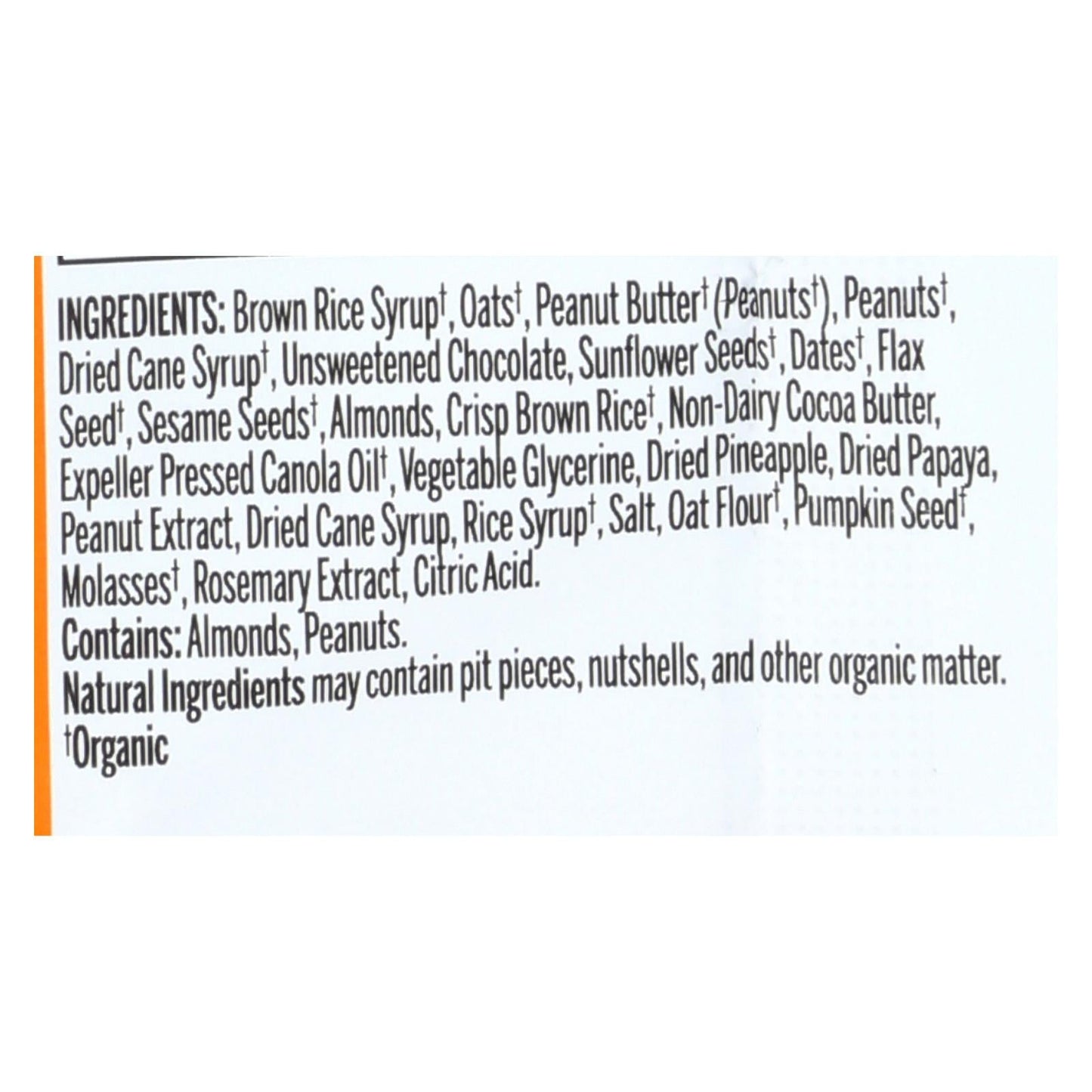 Probar Organic Peanut Butter Chocolate Chip Bar - Case of 12 - 3 oz