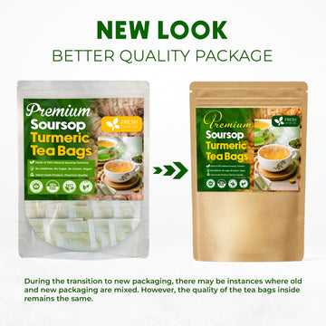 Premium Soursop Turmeric Tea Bags | Blend of Soursop Leaves, and Turmeric Root