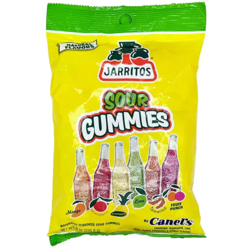Jarritos Sour Soda Gummies, Mango Tamarind Orange Pineapple Lime Fruit Punch