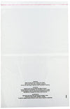 Uline 14" x 20" Self Seal Poly Bags with Suffocation Warning, Easy Peel and Stick Clear, 1.5 mil (S-19132) 100 count