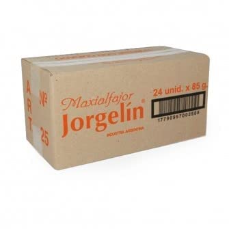 Alfajor Jorgelin triple filled with dulce de leche and covered whit a white cover 24uX85gr- Alfajor Jorgelin triple relleno de d