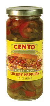Cento - Hot Sliced Cherry Peppers, (2)- 12 Oz. Jars