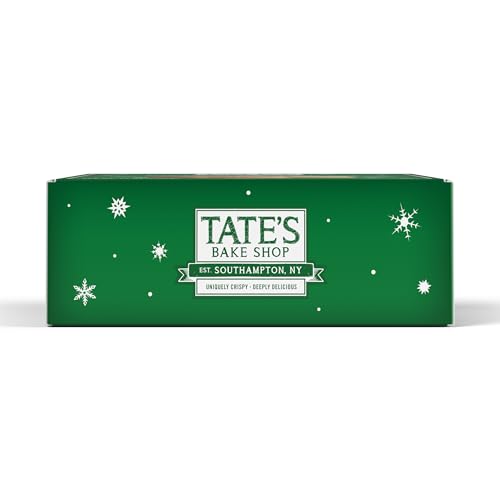 Tates Bake Shop Holiday Cookies Holiday Gift Box, Chocolate Chip, Chocolate Toffee and Gingersnap, 13.5 oz