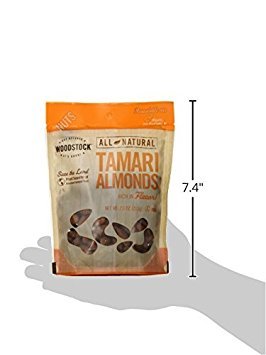 Woodstock Tamari Almonds - Roasted - Case Of 8 - 7.5 Oz.