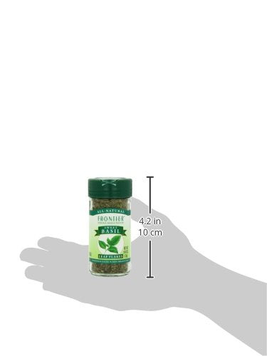 Frontier Sweet Basil Leaf, 0.48 Ounce Bottle, Cut & Sifted, Warm Mild Flavor Is Great With Vegetables Dressings, Soup & More