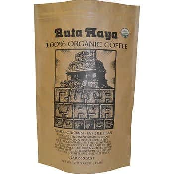 Ruta Maya 100% Organic Shade Grown Whole Bean Coffee 5Lbs, Dark Roast