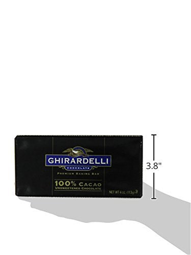 Ghirardelli Chocolate Baking Bar, 100% Cacao Unsweetened Chocolate, 4-Ounce Bars (Pack Of 6)