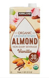 Kirkland Signature Organic Non-Dairy Unsweetened Vanilla Almond Beverage Cartons: 12 Ct. (32 Fl. Oz)