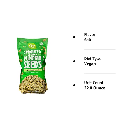 Pumpkin Seeds with Sea Salt, Sprouted & Organic, 22 oz. Bag | Keto | Vegan | Gluten Free Snacks | Superfood