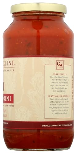 GINO ANGELINI Pasta Sauce - POMODORINI, Italian Cherry Tomatoes & Basil, 24 Ounce, Pack of 2