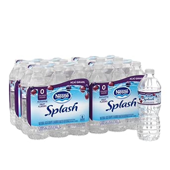 SPLASH REFRESHER Acai Grape Flavor Water Beverage, 16.9 Fl Oz Plastic Bottles (24 Count)