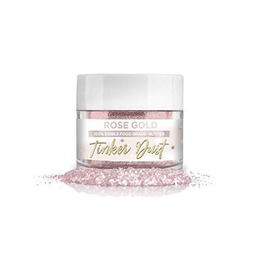 Bakell Rose Gold Tinker Dust Edible Glitter for Food, Desserts, Beverages - 5g Jar