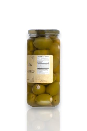Buc-ees Feta Cheese Stuffed Olives, Creamy & Savory, Pickled, Gluten-Free, 9 oz, 3x3x6 inches