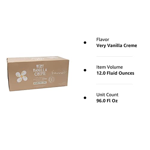 Frannie'S Sparkling Beverage- Zero Calories & Sugar, Aspertame Free: 8-Pack 12 Fl. Oz. Cans (Very Vanilla Creme)