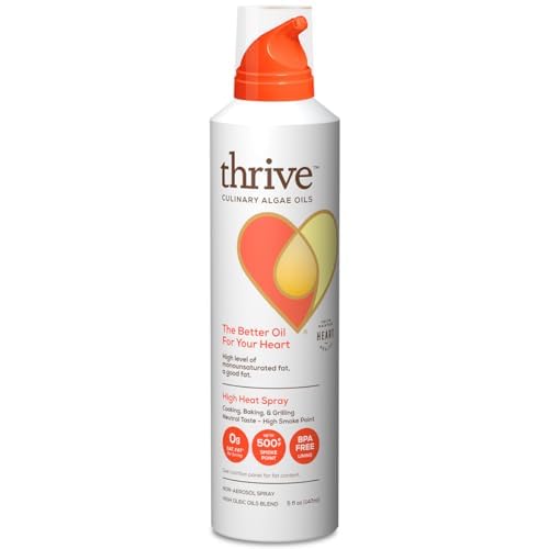 Thrive Cooking Spray - Everyday Algae Oil Culinary Blend High Heat Spray, Heart And Health-Conscious, Rich In Omega-9 Monounsatu