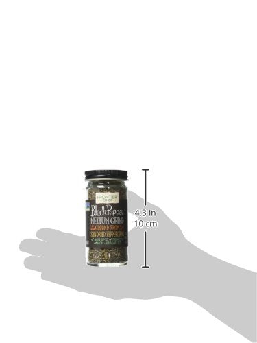 Frontier Co-Op Medium Ground Black Pepper, 1.8 Ounce Bottle, Full-Bodied Flavor And Aroma, Kosher