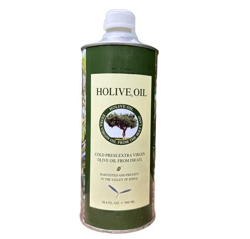 HOLIVE Extra Virgin Olive Oil | First Cold Press, Early Harvest | 30.4 Fl Oz | Premium Low Acidity, Polyphenol Rich, Kosher