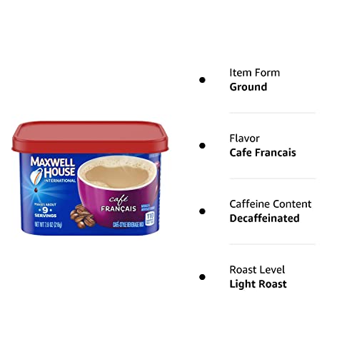 Maxwell House International Cafe Francais Style Instant Coffee, 7.6 Ounce (Pack Of 4)