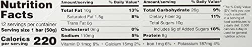 Bobs Red Mill Honey Oat Peanut Butter Bars, 1.76 OZ, Pack of 12, Various Flavors
