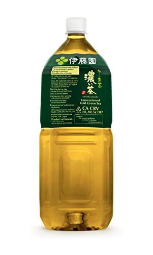 Ito En Oi Ocha Unsweetened Green Tea, 2 Liter Bottle, Pack of 6, Zero Calories