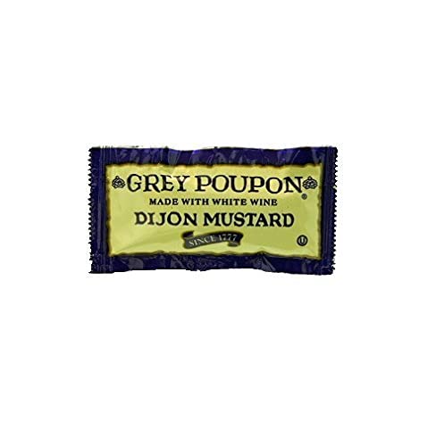 Grey Poupon Dijon Mustard Packets - 0.25 oz, Pack of 50, Convenient Single Serve