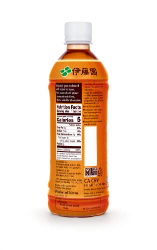 Ito En Oi Ocha Unsweetened Roasted Green Tea, 16.9 Fluid Ounce (Pack Of 12), Low Calorie
