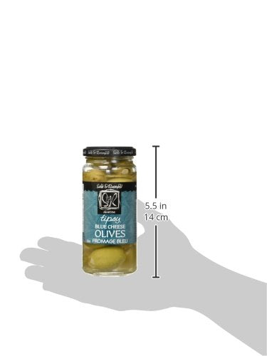 Tipsy Olives - Green Olives Stuffed With Blue Cheese - Large Cocktail Olives For Cocktails, Bloody Mary Condiments, Martini Stuffed Olives, Olive Bar - Sable & Rosenfeld - 5 Oz (Pack 1)