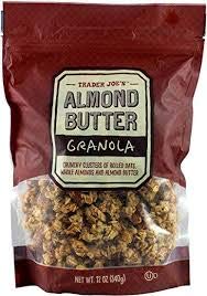 Trader Joes Almond Butter Granola, 12 oz, Pack of 4, 3 Ounce Portions