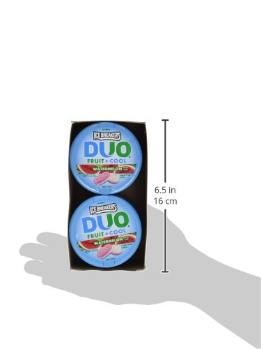 Ice Breakers Duo Fruit + Cool Watermelon Flavor Sugar Free Mints 8-1.3 Oz Tins