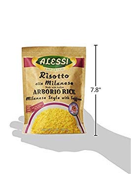 Alessi Arborio Rice with Saffron, 8 Ounce (Pack of 1), Milanese Style