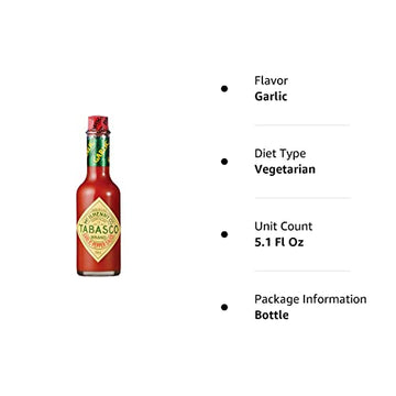 TABASCO Pepper Sauce Garlic Flavor, 5.07 Fl Oz, Model MC-GAP-1