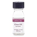 LorAnn Clove Leaf Oil Natural Flavor, 1 dram bottle (0.13 Fl Oz), Clear to Pale Yellow, Model 0080