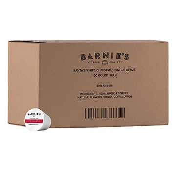Barnies Santas White Christmas Coffee Pods Compatible with Keurig malt-inspired - A Festive Coffee Blend of Coconut Vanilla and Caramel Flavors - 100 count