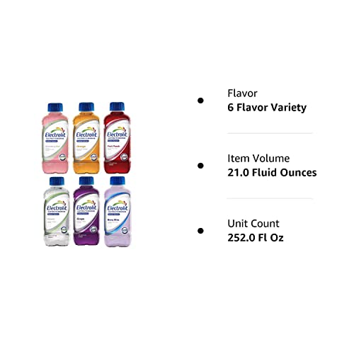 Electrolit Premium Hydration Electrolyte Beverage, Multi Flavor Variety, 21 Fl Oz (6 Flavor Variety, Pack Of 12)