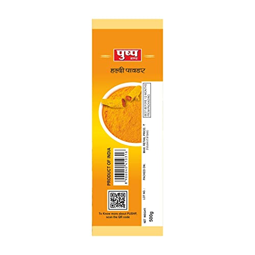 Pushp Brand Turmeric Powder Pouch (1Kg Pack Of 1)