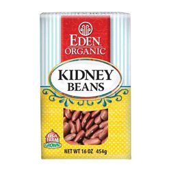 Eden Organic Kidney Beans, Dry, No Salt, Non-Gmo, Gluten Free, Vegan, Kosher, U.S. Grown, Heat And Serve, Macrobiotic, Red Beans, 16 Oz Box