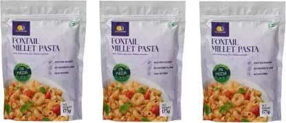 Orgabliss Foxtail Millet - No MSG | No Preservatives | High Fibre and Protein Macaroni Pasta (Pack of 3, 525 g) With Pure Natura