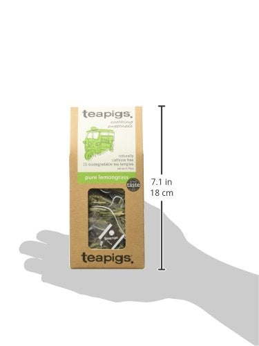 Teapigs Pure Lemongrass Tea Bags - Whole Leaves, 15 Count, Pack of 6