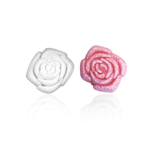 Canasuc Paris, L' Envie En Rose Pur Sucre De Canne,''Window Gift Box'' Of 36 Assorted French Molded Rose Sugar Pieces, White & R