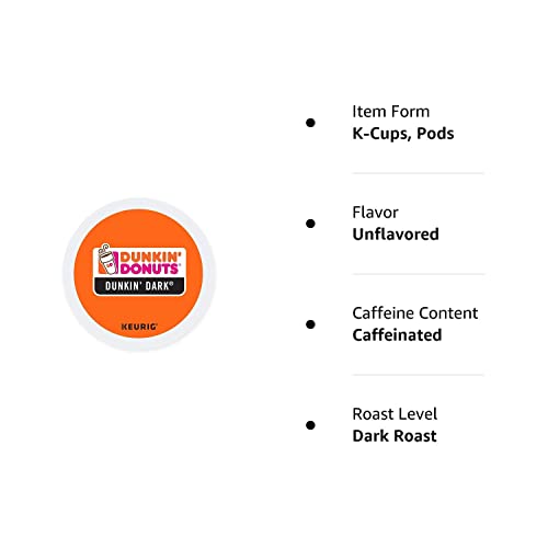 Dunkin Donuts K-Cups Dark Roast (Midnight) - 48 K-Cups (Packaging May Vary)