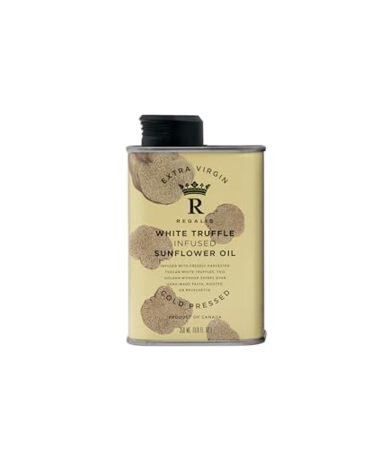 Regalis Cold Pressed White Truffle Oil, Non-GMO Gourmet Finishing Oil, 350ml Metal Tin