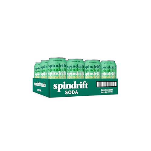 Spindrift Soda Ginger Ale, Made with Real Squeezed Fruit, 12 Fl Oz (Pack of 12)