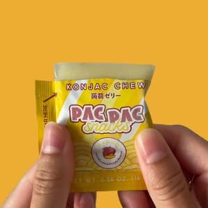 Pac Pac Snacks Mango Konjac Chews | Vegan, Gluten-Free, Low-Calorie | 1 Pack | Orange
